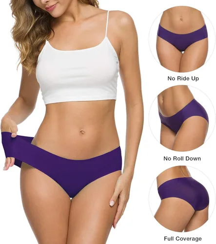 Vista 2 de Altheanray - Ropa interior sin costuras para mujer, ropa interior de bikini suave y elástica, paquete múltiple