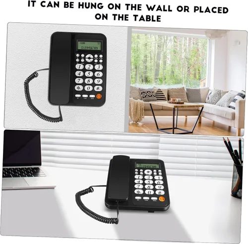 Vista 8 de Uonlytech Teléfono de oficina con cable con pantalla de identificación de llamada, estable y confiable para el hogar, funciones de rechazo y reenvío