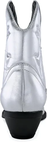 Vista 2 de Soda RIGGING Botas de tacón bajo con puntada occidental para mujer