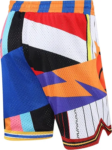Vista 4 de DIOTSR Pantalones cortos de baloncesto para hombre, pantalones cortos deportivos de malla para hombre, pantalones cortos casuales con estampado