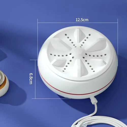 Vista 6 de Mini lavadora portátil USB, lavadora turbo ultrasónica, mini lavadora de alta potencia portátil potente limpieza ultrasónica turbo plegable lavadora