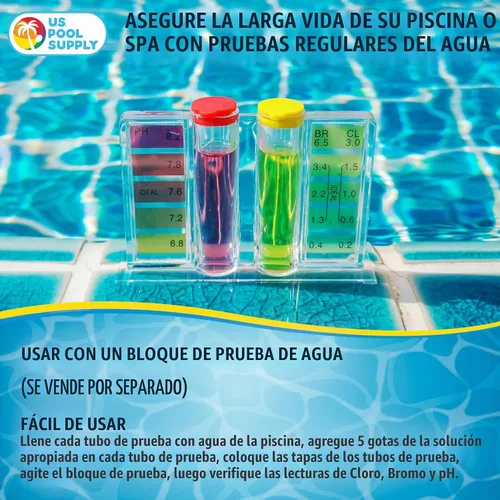 Vista 3 de U.S. Pool Supply - Soluciones de recarga para kit de prueba de piscina y spa, prueba de agua para pH, cloro y bromo