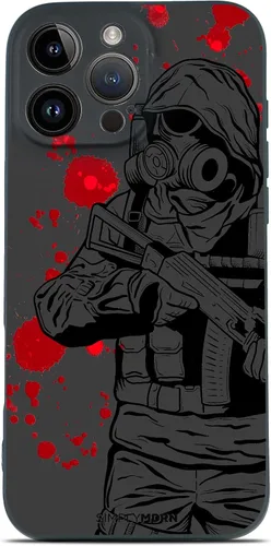Vista 59 de SIMPLYMDRN Funda delgada para iPhone 12 Pro Max, diseño de guerrero, funda genial para hombres, funda de soldado de combate, delgada y flexible