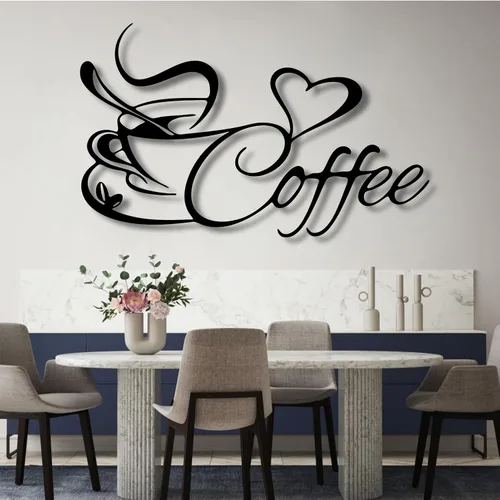 Vista 7 de Oxzcimty Arte de pared de taza de café de metal, decoración de pared de café, arte de pared de metal para cafeterías, cocina, comedor, bar, sala