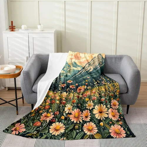 Vista 21 de Erosebridal Sketch Tree Flannel Blanket 40x50 Inch Vintage Farmhouse Fleece Blanket Grey Minimalist Mid Century Fuzzy Plush Throw French Country