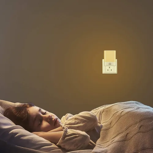 Vista 4 de Luz nocturna LED enchufable, luz nocturna con sensor de movimiento con brillo ajustable, 3 modos de iluminación automático/apagado para niños