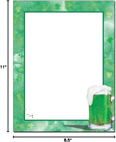 Vista 2 de Papel para impresora láser y inyección de tinta con membrete de cerveza verde (25 hojas)