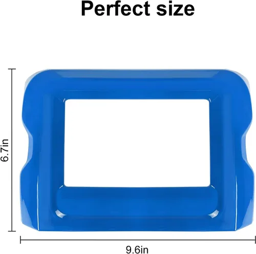 Vista 3 de CheroCar Marco de panel de pantalla GPS de navegación, accesorios interiores compatibles con Jeep Wrangler JL JLU y Gladiator JT 2018-2022, azul..