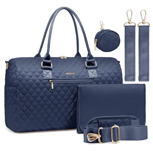 Vista 19 de LOVEVOOK - Bolso de pañales con estuche para chupete y cambiador, bolso grande de maternidad para hospital y viajes de fin de semana, bolso