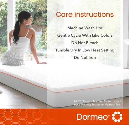 Vista 7 de Dormeo Protector de colchón premium, individual XL, con tecnología de refrigeración, impermeable, 80 pulgadas de largo x 39 pulgadas de ancho x 18