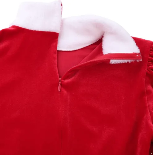 Vista 5 de Manyakai Disfraz de Papá Noel de manga larga para mujer, vestido de ballet de terciopelo