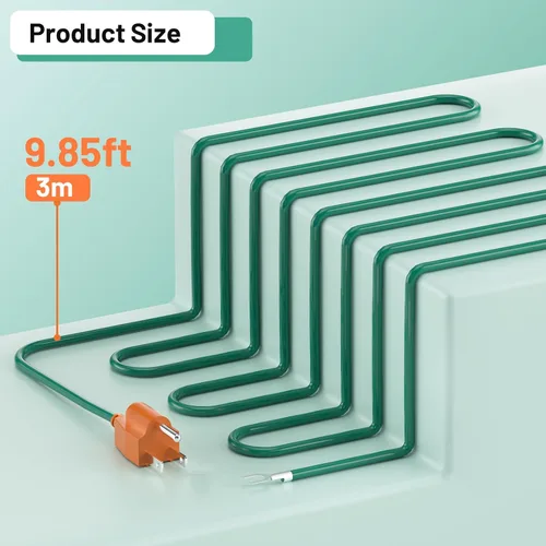 Vista 3 de Cable de extensión de conexión Ethernet blindado de 10 pies/9.8 ft, para enchufe NEMA 5-15P de 3 puntas, cable de tierra de seguridad