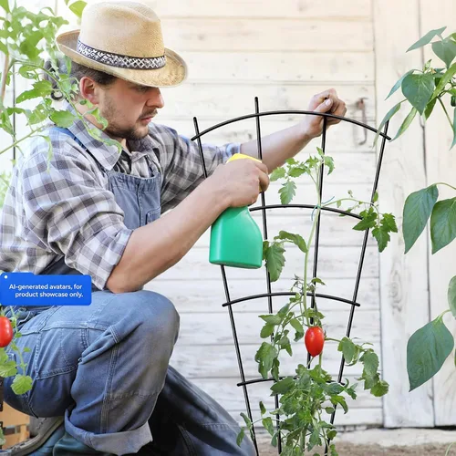 Vista 3 de Thealyn Paquete de 4 enrejados de plantas de interior de 23 pulgadas para plantas en macetas que trepan, enrejado de metal al aire libre, plantas