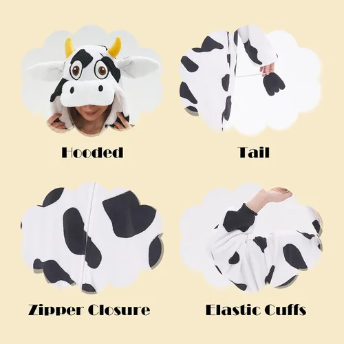 Vista 5 de NEWCOSPLAY Unisex Adult Onesie Pajamas Animal One Piece Costume Cosplay Sleepwear