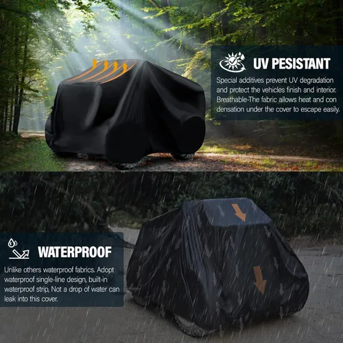 Vista 4 de ZOEDO - Funda impermeable para ATV, cubiertas resistentes al viento para quad, cubiertas para todo tipo de clima para vehículos de 4 ruedas, aptas