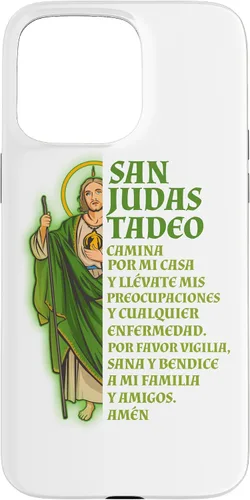 Vista 31 de Funda para iPhone 16 San Judas Tadeo con Oración