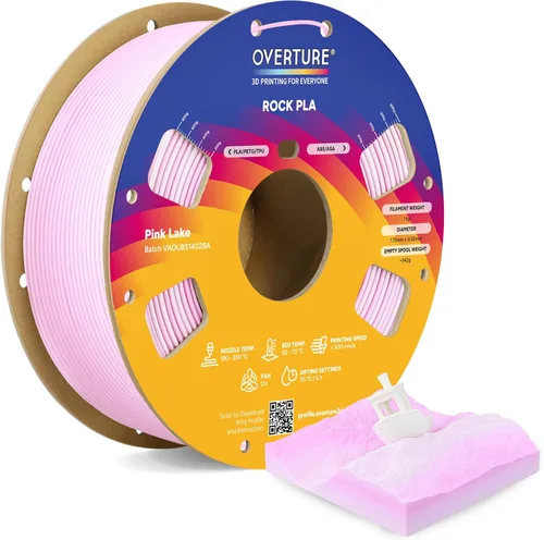 Vista 17 de OVERTURE - Filamento PLA Rock de 1.75 mm, para impresora 3D de mármol, carrete de 2.2 libras, precisión dimensional +/- 0.02 mm, para impresoras FDM