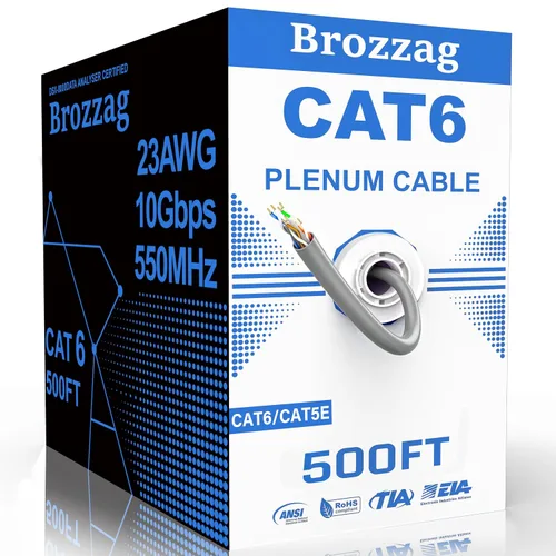 Vista 23 de Cable Ethernet de 20 pies para Cat6/Cat5E, 10 Gbps compatible con Cat8/Cat7, cable de red 24AWG para interiores y exteriores, entierro directo Negro