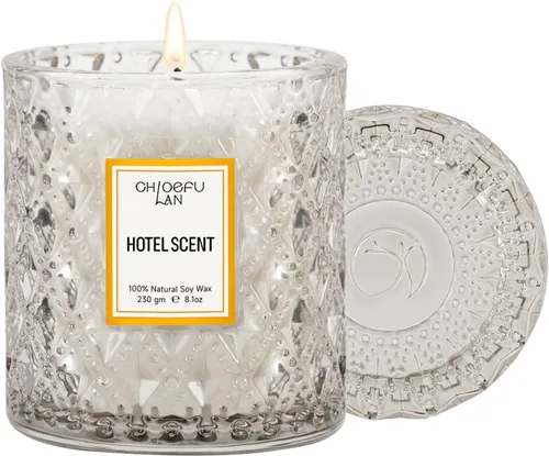 Vista 25 de Chloefu LAN Vela Perfumada Premium con Aroma a Gardenia para Hombres y Mujeres, Altamente Perfumada, 7.1 onzas 45 Horas de Larga Duración, Velas