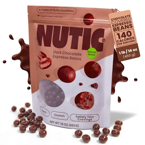 Vista 8 de Granos de café expreso cubiertos de chocolate negro, granos de café tostados gourmet en rico chocolate negro belga para aumentar la energía