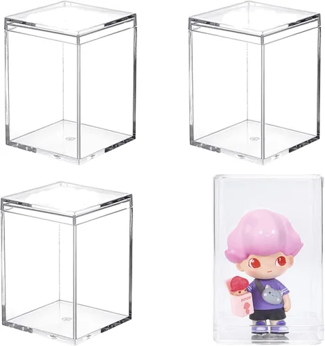 Vista 20 de KissYou Caja Pequeña de Acrílico con Tapa Cajas de Caramelo Transparentes para Exhibición Decoración de Fiesta Cubo Cuadrado de Plástico