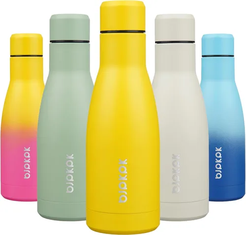 Vista 105 de [Usado] BJPKPK Botella de agua pequeña aislada de 12 onzas, frasco a prueba de A-azul