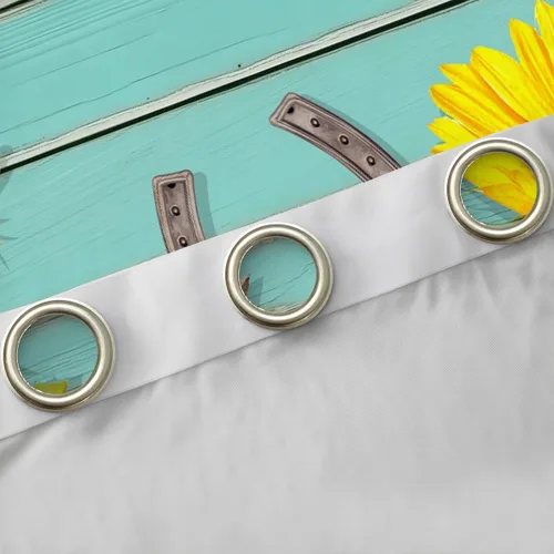 Vista 5 de Cortinas de ventana de herradura con estrellas de Texas, cortinas de granero de madera rústicas occidentales, 38 pulgadas de ancho x 45 pulgadas