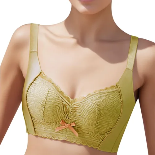 Vista 2 de Light Pink Tank Front Clip Bra Bras 34 Women Set Green Ribbed Top Post Bra White Mesh Corset Push Up Bra 38D Back Supp