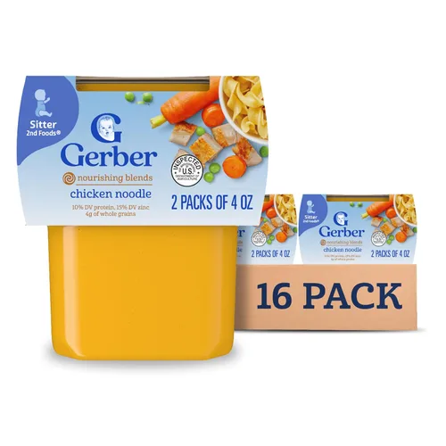 Vista 13 de Gerber Baby Food 2nd Foods, cena, puré de pollo con manzana, tubos de 4 onzas, paquete de 2 (paquete de 8)