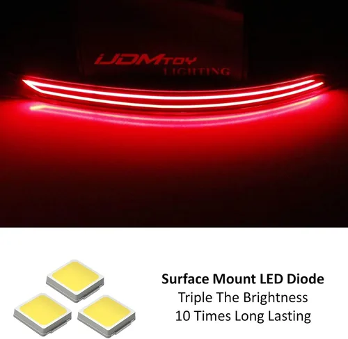 Vista 2 de iJDMTOY luces LED de reflector de parachoques completo lente roja Compatible con 2017 2018 Hyundai Elantra Sedán, función como luces traseras