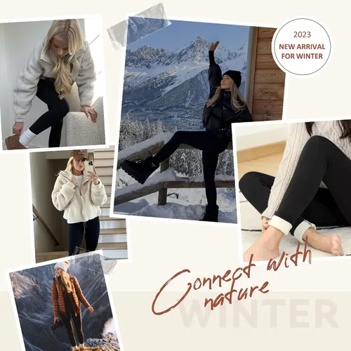 Vista 5 de GAYHAY Leggings con forro polar para mujer, de cintura alta, gruesos, cálidos, suaves, con control de abdomen, térmicos, casuales, color negro