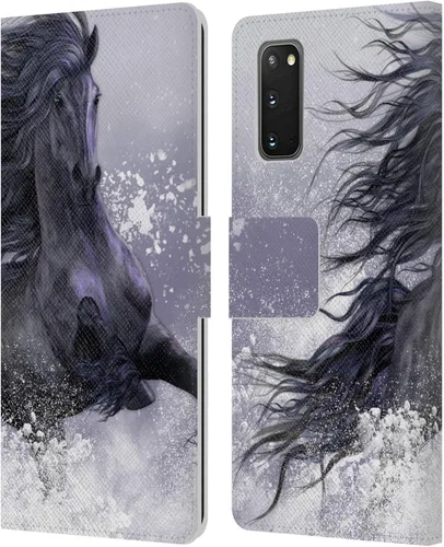 Vista 197 de Head Case Designs Officially Licensed Laurie Prindle A Morgan Christmas Western Stallion Leather Wallet Case Compatible with Samsung Galaxy A07 4G