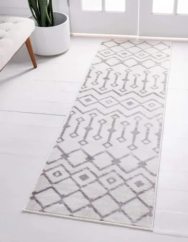 Vista 36 de Unique Loom Enrejado Marroquí Colección Trellis Geométrica Transicional Beige/Marfil Alfombra Área (10 pies 8 pulgadas x 16 pies 5 pulgadas)