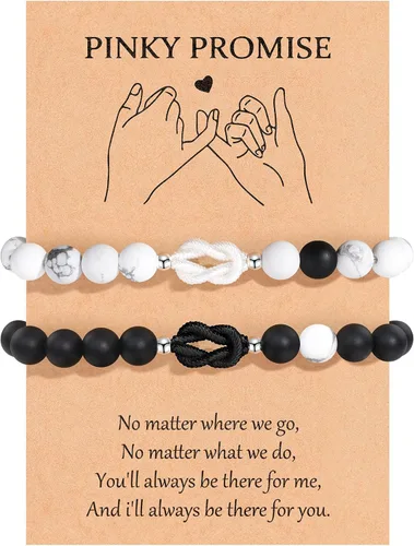 Vista 7 de VU100 Pulseras a juego para parejas Pulseras Regalos para novia novio Regalos de relación a larga distancia Pulseras a juego Regalo para aniversario