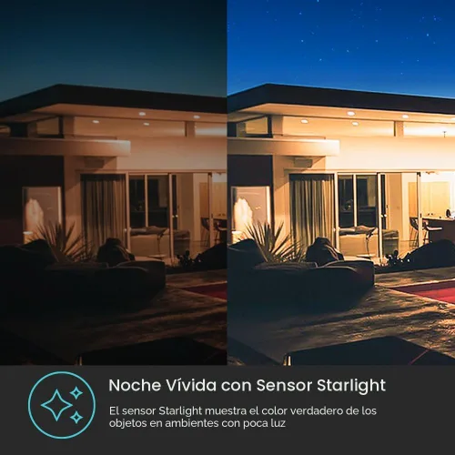 Vista 5 de Kasa Smart - Cámara de seguridad 2K QHD para exteriores con cable, IP65, sensor Starlight y visión nocturna de 30 m, detección