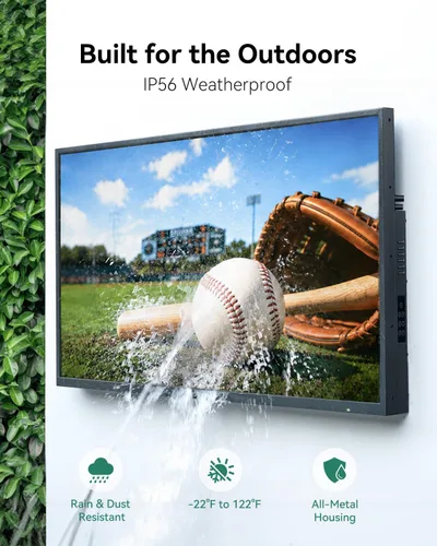 Vista 3 de SYLVOX Televisor exterior de 50 pulgadas, sol parcial de 1000 nits, IP56, Deck Pro 3.0 4K UHD, HDR10, Dolby Atmos, carcasa de metal completo