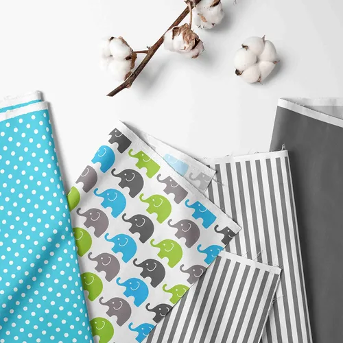 Vista 2 de Bacati - Juego de ropa de cama de 3 piezas para niños pequeños (aguamarina/lima/gris)