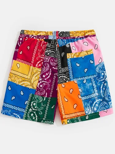 Vista 2 de Cozyease Pantalones cortos gráficos para hombre, cómodos, elásticos, casuales, para verano, entrenamiento, atlético, gimnasio, pantalones cortos