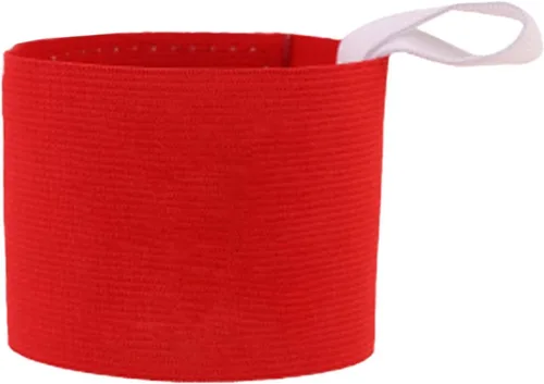 Vista 2 de Brazalete de escuadrón rojo para adultos, elástico, antideslizante, ajustable, color neón, adhesivo para fútbol, entrenamiento, equipo, suministros