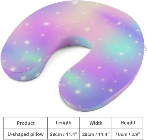 Vista 2 de Almohada personalizada de espuma viscoelástica en forma de U, añade tu texto fotográfico, almohada suave personalizada para el cuello, cojín cómodo