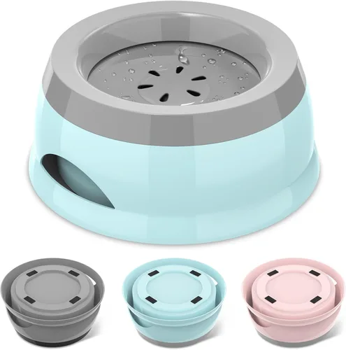 Vista 10 de Cuenco de agua antiderrames de 25 onzas para perros y gatos, pequeño cuenco Rosa
