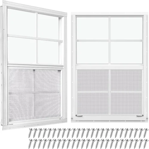 Vista 18 de Tandefio - Ventanas de cobertizo de 12 x 18 pulgadas, ventanas pequeñas de 12 x 18 pulgadas, montaje empotrado negro con vidrio templado y pantalla