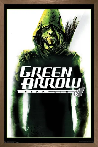 Vista 15 de Trends International DC Comics - Póster de pared con diseño de flecha verde, año uno, 14.725 x 22.375 pulgadas, versión enmarcada de madera
