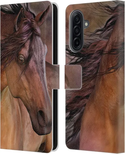 Vista 350 de Head Case Designs Officially Licensed Laurie Prindle A Morgan Christmas Western Stallion Leather Wallet Case Compatible with Samsung Galaxy A07 4G