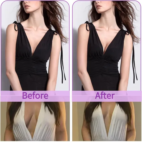 Vista 6 de Cinta elástica transparente para levantamiento de senos, brasier adhesivo invisible como cinta de moda, cinta corporal o cinta transgénica, Claro