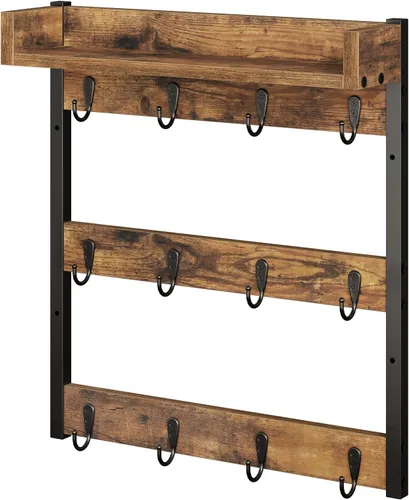 Vista 7 de YATINEY Soporte para Tazas de Café, Estante de Árbol de Tazas de 3 Niveles, Colgante para 12 Tazas, con Estante Superior, para Cocina, Comedor, Sala