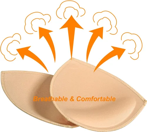 Vista 3 de 5 pares de las mujeres triángulo sujetador almohadillas insertos extraíble push up sujetador deportivo copas reemplazos para bikini top traje de baño