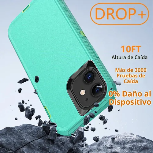 Vista 4 de YmhxcY Funda para iPhone 11 a prueba de golpes, a prueba de caídas, a prueba de polvo, a prueba de caídas, 3 capas, duradera, funda de teléfono