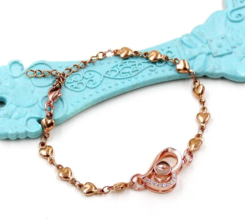 Vista 3 de Pulsera de cadena de corazón personalizada con texto en inglés "I Love You in 100 Language", regalos para mamá, esposa, novia