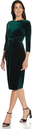 Vista 3 de Adrianna Papell Vestido de terciopelo con lazo frontal para mujer